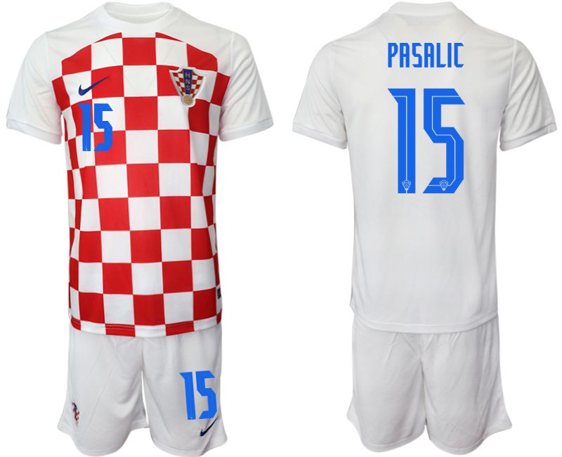 Men 2022 World Cup National Team Croatia home white #15 Soccer Jersey